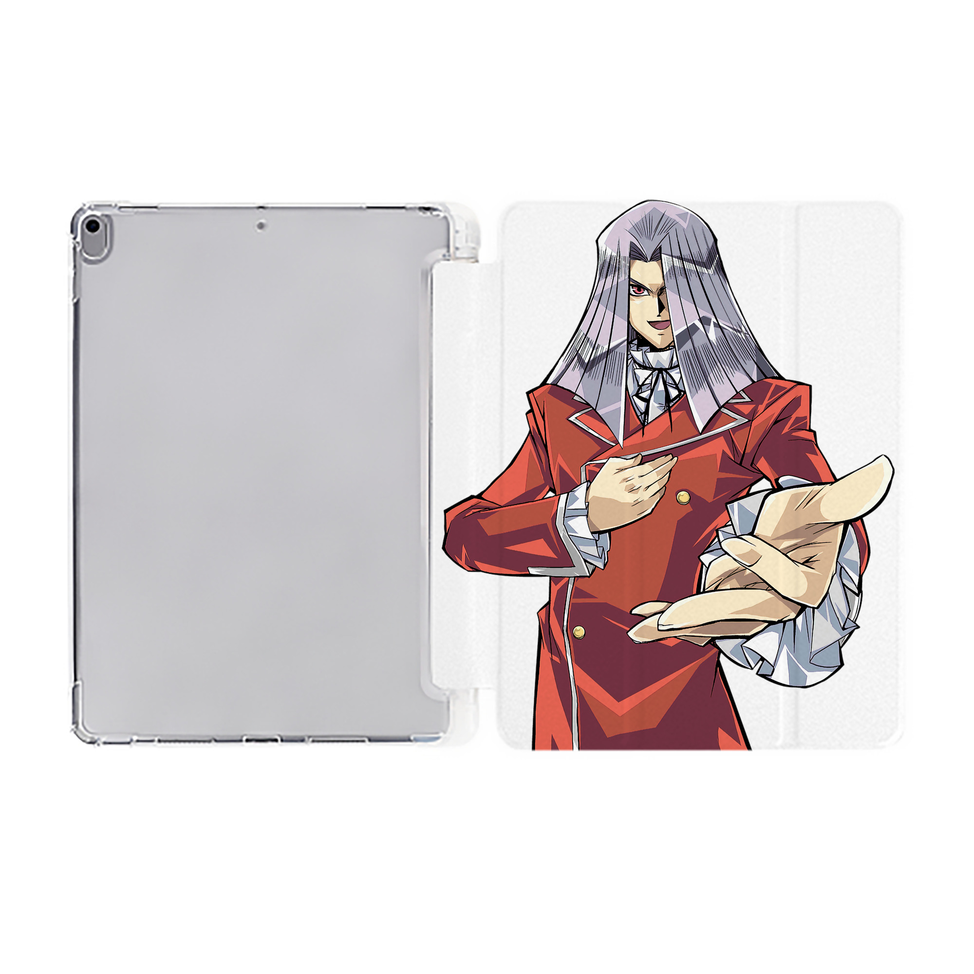 （画像用） 遊☆戯☆王 Yu-Gi-Oh! IPad ケース ペン収納付き 三つ折りスタンド PUレザー×シリコン 対応機種9.5/10.5/10.9インチ